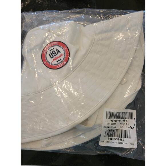 NWOT J. Crew Limited-Edition USA Swimming® X J.Crew Bucket Hat With Ties - Picture 1 of 1